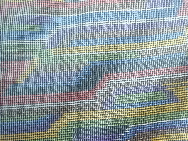 JAPANESE KIMONO / ANTIQUE GEOMETRIC PATTERN AUTHENTIC OSHIMA TSUMUGI K